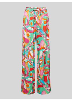 Spodnie z wiskozy ze wzorem na całej powierzchni ze sklepu Peek&Cloppenburg  w kategorii Spodnie damskie - zdjęcie 170842309