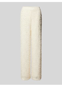 Spodnie z fakturowanym wzorem model ‘lina’ ze sklepu Peek&Cloppenburg  w kategorii Spodnie damskie - zdjęcie 170842586