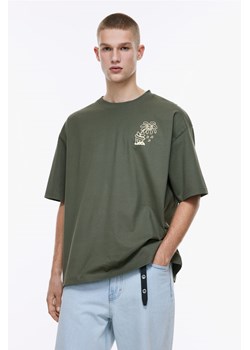 H & M - T-shirt z nadrukiem Oversized Fit - Zielony ze sklepu H&M w kategorii T-shirty męskie - zdjęcie 170842787