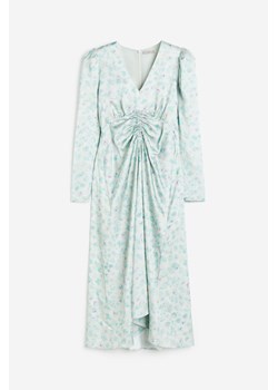 H & M - Marszczona sukienka satynowa - Beżowy ze sklepu H&M w kategorii Sukienki - zdjęcie 170842788