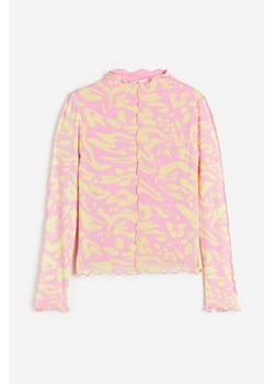 H & M - Prążkowany top z długim rękawem - Różowy ze sklepu H&M w kategorii Bluzki dziewczęce - zdjęcie 170842796