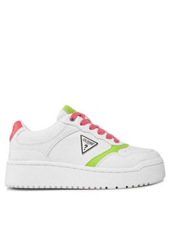 Guess Sneakersy Miram FLPMIR ELE12 Biały ze sklepu MODIVO w kategorii Buty sportowe damskie - zdjęcie 170847499