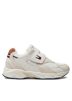 Tommy Hilfiger Sneakersy Low Cut Lace-Up/Velcro Sneaker T1B9-33386-1729 S Biały ze sklepu MODIVO w kategorii Buty sportowe dziecięce - zdjęcie 170848138