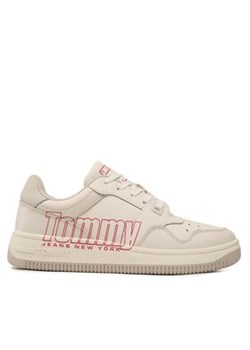 Tommy Jeans Sneakersy Tjw Retro Basket Branding Lc EN0EN02264 Biały ze sklepu MODIVO w kategorii Buty sportowe damskie - zdjęcie 170848318