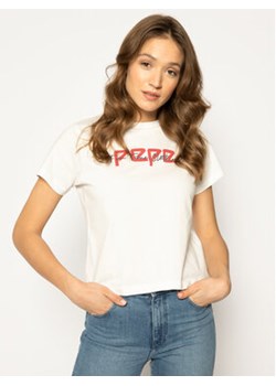 Pepe Jeans T-Shirt Pearl PL504479 Biały Regular Fit ze sklepu MODIVO w kategorii Bluzki damskie - zdjęcie 170849579
