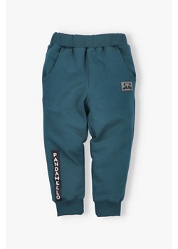 Spodnie chłopięce bawełniane Pandamello ciemnozielone ze sklepu 5.10.15 w kategorii Spodnie chłopięce - zdjęcie 170850706