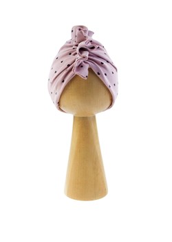 Różowa czapka niemowlęca dziewczęca w serduszka typu turban ze sklepu 5.10.15 w kategorii Czapki dziecięce - zdjęcie 170850745