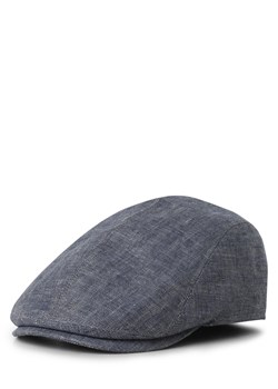 Göttmann Męska lniana czapka z suwakiem - Jackson Mężczyźni len niebieski wypukły wzór tkaniny ze sklepu vangraaf w kategorii Kaszkiety męskie - zdjęcie 170853709