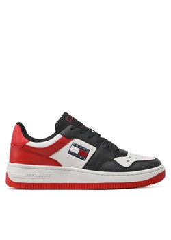 Sneakersy Tommy Jeans Basket Leather EM0EM01162 Deep Crimson XNL ze sklepu eobuwie.pl w kategorii Buty sportowe męskie - zdjęcie 170854246