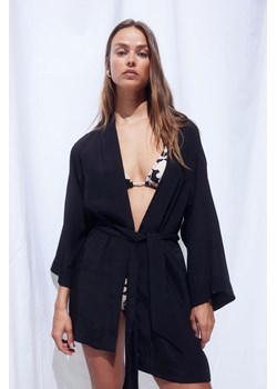H & M - Plażowe wdzianko z wiązanym paskiem - Czarny ze sklepu H&M w kategorii Sukienki - zdjęcie 170855119