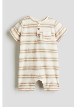 H & M - Bawełniany kombinezon - Beżowy ze sklepu H&M w kategorii Odzież dla niemowląt - zdjęcie 170855148