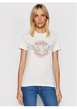 Lee T-Shirt Logo L44NEHNQ 112140116 Biały Slim Fit ze sklepu MODIVO w kategorii Bluzki damskie - zdjęcie 170855448