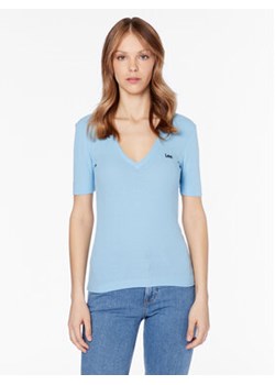 Lee T-Shirt L49FIPA32 112333690 Niebieski Slim Fit ze sklepu MODIVO w kategorii Bluzki damskie - zdjęcie 170855476