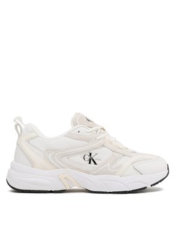 Sneakersy Calvin Klein Jeans Retro Tennis Oversized Mesh YM0YM00636 White/Creamy White 0K6 ze sklepu eobuwie.pl w kategorii Buty sportowe męskie - zdjęcie 170860016