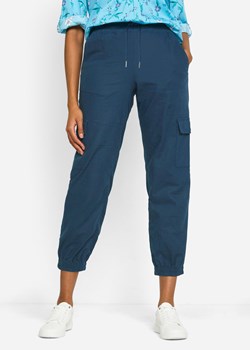Spodnie bojówki z lnem i szerokim paskiem ze sklepu bonprix w kategorii Spodnie damskie - zdjęcie 170861215