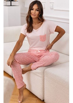 Bawełniana piżama damska Carlotta, Kolor różowy-wzór, Rozmiar S, SENSIS ze sklepu Intymna w kategorii Piżamy damskie - zdjęcie 170863367