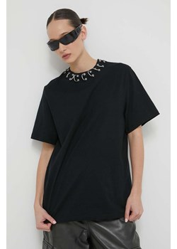 Rotate t-shirt bawełniany damski kolor czarny ze sklepu ANSWEAR.com w kategorii Bluzki damskie - zdjęcie 170867326