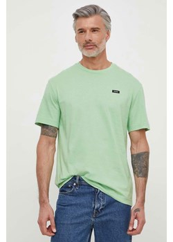 Calvin Klein t-shirt bawełniany męski kolor zielony gładki ze sklepu ANSWEAR.com w kategorii T-shirty męskie - zdjęcie 170867356
