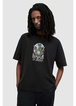 AllSaints t-shirt bawełniany FREESPIRIT SS CREW męski kolor czarny z nadrukiem MG522Z ze sklepu ANSWEAR.com w kategorii T-shirty męskie - zdjęcie 170867515