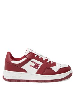 Sneakersy Tommy Jeans Tjw Retro Basket Leather EN0EN02532 Czerwony ze sklepu eobuwie.pl w kategorii Buty sportowe damskie - zdjęcie 170868435
