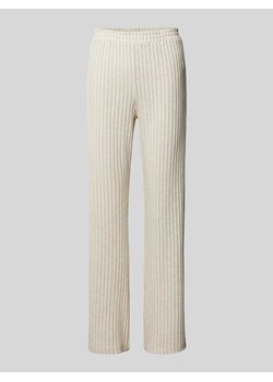 Spodnie o kroju regular fit z prążkowaną fakturą model ‘SEA OF DREAMS’ ze sklepu Peek&Cloppenburg  w kategorii Spodnie damskie - zdjęcie 170868797