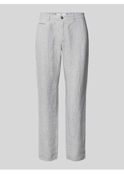Spodnie lniane z kieszeniami z tyłu ze sklepu Peek&Cloppenburg  w kategorii Spodnie męskie - zdjęcie 170869096