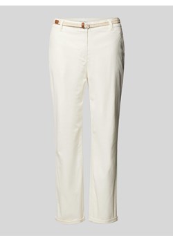 Chinosy w jednolitym kolorze z paskiem ze sklepu Peek&Cloppenburg  w kategorii Spodnie damskie - zdjęcie 170869279