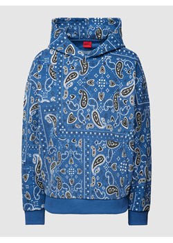 Bluza z kapturem i wzorem na całej powierzchni model ‘Relaxed’ ze sklepu Peek&Cloppenburg  w kategorii Bluzy damskie - zdjęcie 170869367