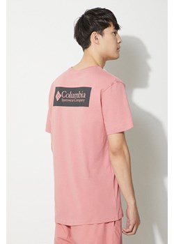 Columbia t-shirt bawełniany North Cascades kolor różowy z nadrukiem 1834041 ze sklepu PRM w kategorii T-shirty męskie - zdjęcie 170874079