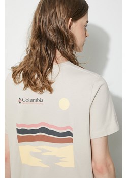Columbia t-shirt bawełniany Boundless Beauty damski kolor beżowy 2036581 ze sklepu PRM w kategorii Bluzki damskie - zdjęcie 170874628