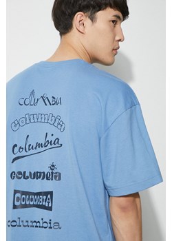 Columbia t-shirt Burnt Lake męski kolor niebieski z nadrukiem 2071711 ze sklepu PRM w kategorii T-shirty męskie - zdjęcie 170874659