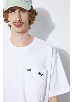 Columbia t-shirt bawełniany Landroamer męski kolor biały gładki 2076021 ze sklepu PRM w kategorii T-shirty męskie - zdjęcie 170874665