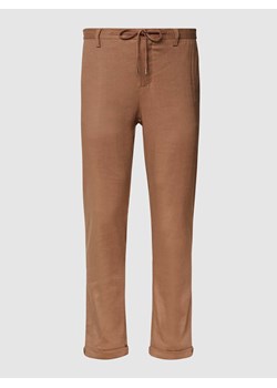 Spodnie materiałowe o kroju regular fit z tunelem model ‘Moss Green’ ze sklepu Peek&Cloppenburg  w kategorii Spodnie męskie - zdjęcie 170874777