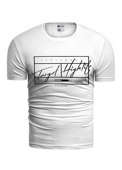 Męska koszulka 483a - biała ze sklepu Risardi w kategorii T-shirty męskie - zdjęcie 170874819
