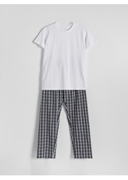 Reserved - Dwuczęściowa piżama - biały ze sklepu Reserved w kategorii Piżamy męskie - zdjęcie 170875278