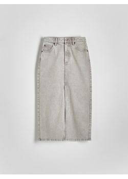 Reserved - Jeansowa spódnica midi - jasnoszary ze sklepu Reserved w kategorii Spódnice - zdjęcie 170875888