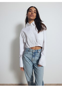 Reserved - Krótka koszula z bawełny - biały ze sklepu Reserved w kategorii Koszule damskie - zdjęcie 170875947