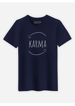 WOOOP Koszulka &quot;Karma&quot; w kolorze granatowym ze sklepu Limango Polska w kategorii T-shirty męskie - zdjęcie 170877777