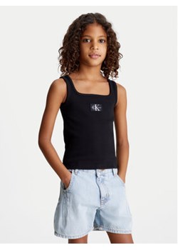 Calvin Klein Jeans Top Badge IG0IG02440 Czarny Regular Fit ze sklepu MODIVO w kategorii Bluzki dziewczęce - zdjęcie 170878256