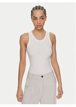 Calvin Klein Top K20K206554 Biały Slim Fit ze sklepu MODIVO w kategorii Bluzki damskie - zdjęcie 170878327