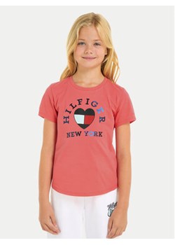 Tommy Hilfiger T-Shirt Vinyl KG0KG07814 M Różowy Regular Fit ze sklepu MODIVO w kategorii Bluzki dziewczęce - zdjęcie 170878407
