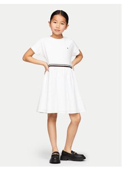 Tommy Hilfiger Sukienka codzienna Global Stripe KG0KG07925 M Biały Regular Fit ze sklepu MODIVO w kategorii Sukienki dziewczęce - zdjęcie 170878706