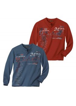 Zestaw 2 koszulek z dekoltem z guzikami Runway Mountain ze sklepu Atlas For Men w kategorii T-shirty męskie - zdjęcie 170879288
