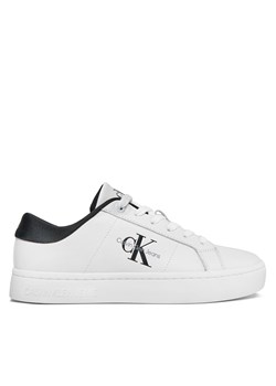 Sneakersy Calvin Klein Jeans Classic Cupsole Lowlaceup Lth Wn YW0YW01444 Bright White/Black 0GM ze sklepu eobuwie.pl w kategorii Buty sportowe damskie - zdjęcie 170879396