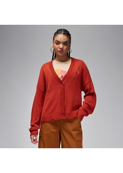 Damski kardigan z efektem znoszenia Jordan - Czerwony ze sklepu Nike poland w kategorii Swetry damskie - zdjęcie 170885508