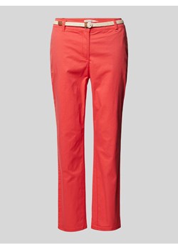 Chinosy w jednolitym kolorze z paskiem ze sklepu Peek&Cloppenburg  w kategorii Spodnie damskie - zdjęcie 170885987