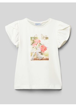 T-shirt z nadrukowanym motywem ze sklepu Peek&Cloppenburg  w kategorii Bluzki dziewczęce - zdjęcie 170886205