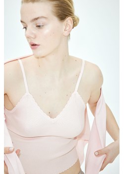 H & M - Dzianinowy top na ramiączkach - Różowy ze sklepu H&M w kategorii Bluzki damskie - zdjęcie 170886297