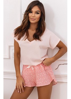 Bawełniana piżama damska na krótki rękaw Mensin, Kolor różowy-wzór, Rozmiar L, SENSIS ze sklepu Primodo w kategorii Piżamy damskie - zdjęcie 170888346