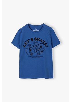 Niebieski t-shirt bawełniany dla chłopca- Let's skate! ze sklepu 5.10.15 w kategorii T-shirty chłopięce - zdjęcie 170888675